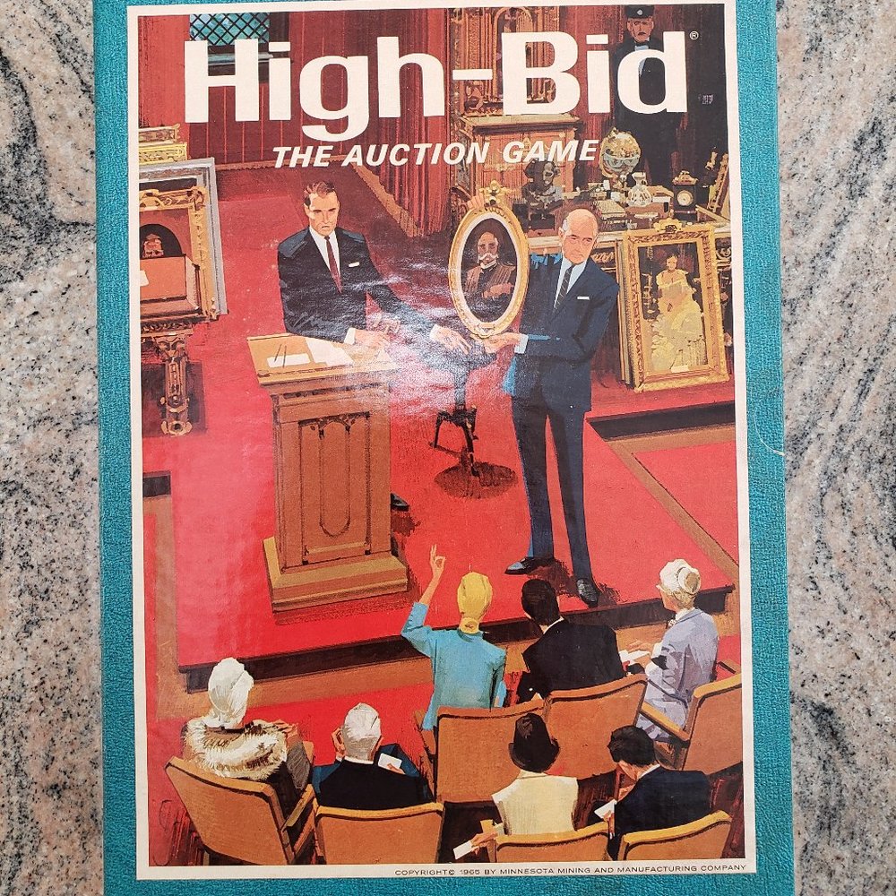 [GREAT Condition] Vintage "HIGH-BID The Auction Game" COMPLETE 3M Bookshelf Game
